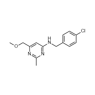 N-(4-氯苄基)-6-(甲氧基甲基)-2-甲基嘧啶-4-胺结构式