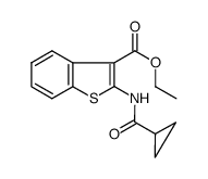 2-(cyclopropanecarbonyl-amino)-benzo[b]thiophene-3-carboxylic acid ethyl ester结构式
