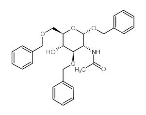 苄基 2-乙酰氨基-3,6-二-O-苄基-2-脱氧-alpha-D-吡喃葡萄糖苷结构式