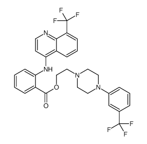 2-[4-[3-(trifluoromethyl)phenyl]piperazin-1-yl]ethyl 2-[[8-(trifluoromethyl)quinolin-4-yl]amino]benzoate结构式