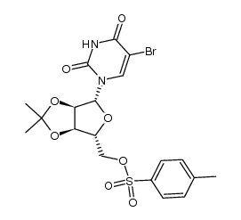 5-bromo-2',3'-O-isopropylidene-5'-O-(p-toluenesulfonyl)uridine结构式