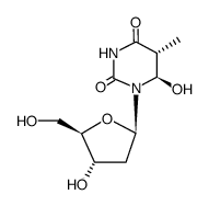 (+)-trans-(5R,6R)-6-hydroxy-5,6-dihydrothymidine Structure