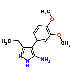 4-(3,4-DIMETHOXY-PHENYL)-5-ETHYL-2H-PYRAZOL-3-YLAMINE结构式