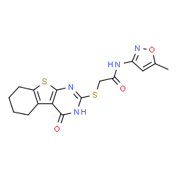 Acetamide, 2-[(1,4,5,6,7,8-hexahydro-4-oxo[1]benzothieno[2,3-d]pyrimidin-2-yl)thio]-N-(5-methyl-3-isoxazolyl)- (9CI)结构式