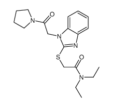 Acetamide, N,N-diethyl-2-[[1-[2-oxo-2-(1-pyrrolidinyl)ethyl]-1H-benzimidazol-2-yl]thio]- (9CI) structure