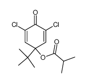 Isobutyric acid 1-tert-butyl-3,5-dichloro-4-oxo-cyclohexa-2,5-dienyl ester Structure