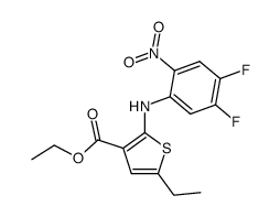 2-(4,5-difluoro-2-nitro-anilino)-5-ethyl-thiophene-3-carboxylic acid ethyl ester Structure
