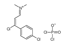 [(Z)-3-chloro-3-(4-chlorophenyl)prop-2-enylidene]-dimethylazanium,dichlorophosphinate Structure
