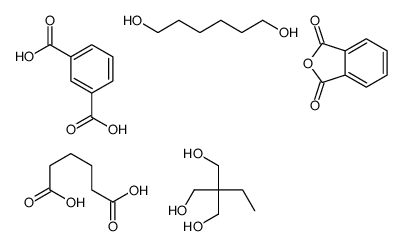 1,3-苯二羧酸与2-乙基-2-(羟甲基)-1,3-丙二醇、己二酸、1,6-己二醇和1,3-异苯并呋喃二酮的聚合物结构式