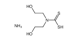 ammonium bis(hydroxyethyl)dithiocarbamate Structure