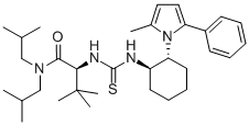 (2S)-3,3-二甲基-2-[[[[(1R,2R)-2-(2-甲基-5-苯基-1H-吡咯-1-基)环己基]氨基]硫代甲基]氨基]-N,N-双(2-甲基丙基)丁酰胺结构式