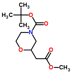 tert-butyl 2-(2-methoxy-2-oxoethyl)morpholine-4-carboxylate结构式