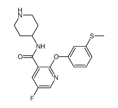 5-fluoro-2-(3-methylsulfanyl-phenoxy)-N-piperidin-4-yl-nicotinamide Structure