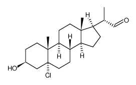 (20S)-5α-Chloro-3β-hydroxypregnane-20-carboxaldehyde结构式