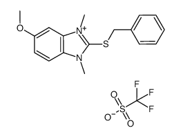 2-(benzylthio)-5-methoxy-1,3-dimethyl-1H-benzo[d]imidazol-3-ium trifluoromethanesulfonate Structure