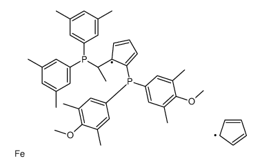 (S)-1-{(RP)-2-[双(4-甲氧基-3,5-二甲苯基)膦]二茂铁基}-乙基二(3,5-二甲苯基)膦结构式