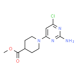 1-(2-AMINO-6-CHLORO-PYRIMIDIN-4-YL)-PIPERIDINE-4-CARBOXYLIC ACID METHYL ESTER结构式