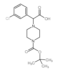 4-[carboxy-(3-chloro-phenyl)-methyl]-piperazine-1-carboxylic acid tert-butyl ester hydrochloride Structure