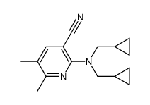 2-[bis(cyclopropylmethyl)amino]-5,6-dimethylpyridine-3-carbonitrile结构式
