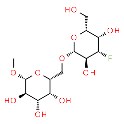 methyl O-(3-deoxy-3-fluorogalactopyranosyl)(1-6)galactopyranoside Structure