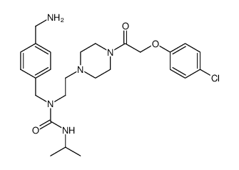 1-(4-aminomethyl-benzyl)-1-(2-{4-[2-(4-chloro-phenoxy)-acetyl]-piperazin-1-yl}-ethyl)-3-isopropyl-urea结构式