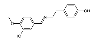5-{[(E)-2-(4-Hydroxy-phenyl)-ethylimino]-methyl}-2-methoxy-phenol Structure