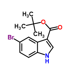 5-溴-1H-吲哚-3-羧酸叔丁酯结构式