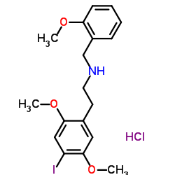 4-碘-2,5-二甲氧基-N-[(2-甲氧基苯基)甲基]苯乙胺盐酸盐结构式