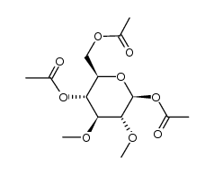 1,4,6-tri-O-acetyl-2,3-di-O-methyl-β-D-glucopyranoside Structure