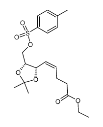 (+)-(4R,cis)(Z)-2,2-dimethyl-5-(4-carbethoxy-1-butenyl)-1,3-dioxolane-4-methanol p-toluenesulfonate Structure