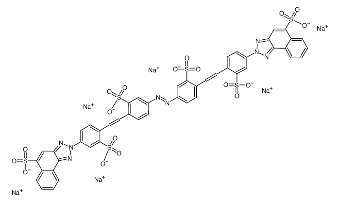 hexasodium 2,2'-[azobis[(2-sulphonato-4,1-phenylene)vinylene(3-sulphonato-4,1-phenylene)]]bis[2H-naphtho[1,2-d]triazole-5-sulphonate] structure