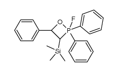 2-fluoro-2,2,4-triphenyl-3-(trimethylsilyl)-1,2l5-oxaphosphetane结构式