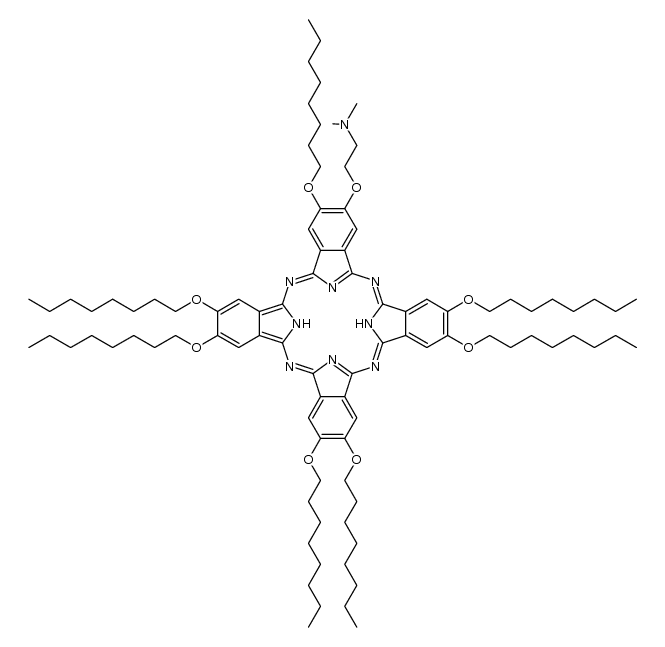H2{Pc(OC8H17)7[OC2H4N(CH3)2]}结构式