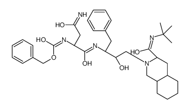 benzyl N-[(2S)-1-[[(2S,3R)-4-[(3S,4aS,8aS)-3-(tert-butylcarbamoyl)-3,4,4a,5,6,7,8,8a-octahydro-1H-isoquinolin-2-yl]-3-hydroxy-1-phenylbutan-2-yl]amino]-4-amino-1,4-dioxobutan-2-yl]carbamate Structure