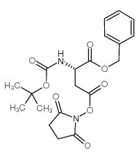 Boc-L-天冬氨酸β-N-羟基琥珀酰亚胺酯α-苄基酯结构式