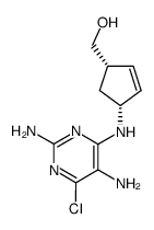 (1S,4R)-(4-(2,5-diamino-6-chloro-4-pyrimidinyl)amino)-2-cyclopenten-1-methanol Structure