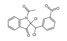 3H-Indol-3-one,1-acetyl-2-chloro-2-[chloro(3-nitrophenyl)methyl]-1,2-dihydro- Structure