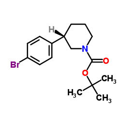 (3S)-3-(4-Bromophenyl)-1-piperidinecarboxylic acid 1,1-dimethylethyl ester Structure