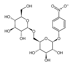 4-硝基苯基-2-O-(β-D-吡喃葡萄糖苷)-β-D-吡喃葡萄糖苷结构式