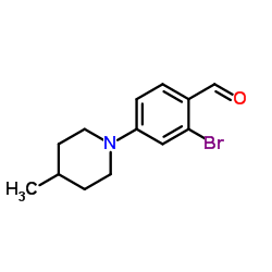 2-Bromo-4-(4-methyl-1-piperidinyl)benzaldehyde structure