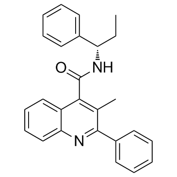3-甲基-2-苯基-N-((1S)-1-苯基丙基)喹啉-4-甲酰胺结构式