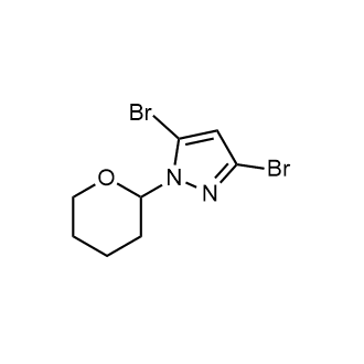 3,5-二溴-1-(四氢2H吡喃-2-基)-1H-吡唑结构式