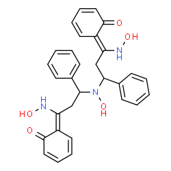β,β'-Hydroxyiminobis(2'-hydroxy-β-phenylpropiophenone)dioxime结构式
