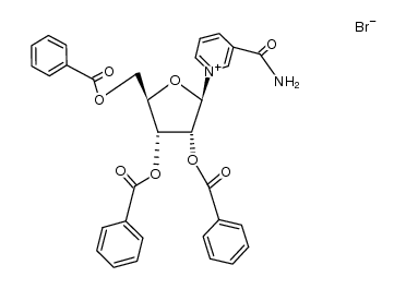 N1-(2,3,5-Tri-O-benzoyl-β-D-ribofuranosyl)-3-aminocarbonylpyridinium bromide结构式
