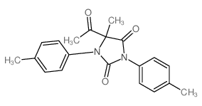 5-acetyl-5-methyl-1,3-bis(4-methylphenyl)imidazolidine-2,4-dione结构式