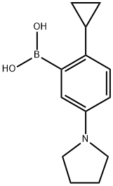 2-Cyclopropyl-5-(pyrrolidino)phenylboronic acid Structure