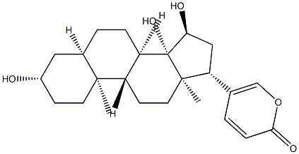 3β,14,15α-Trihydroxy-5β,14β-bufa-20,22-dienolide结构式