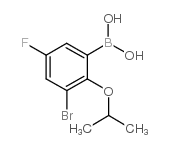 3-溴-5-氟-2-异丙氧基苯基硼酸结构式