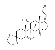 3,3-ethanediyldioxy-pregna-5,17(20)c-diene-11α,21-diol Structure