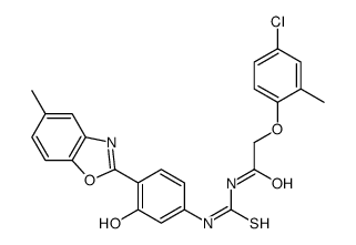Acetamide, 2-(4-chloro-2-methylphenoxy)-N-[[[3-hydroxy-4-(5-methyl-2-benzoxazolyl)phenyl]amino]thioxomethyl]- (9CI) Structure
